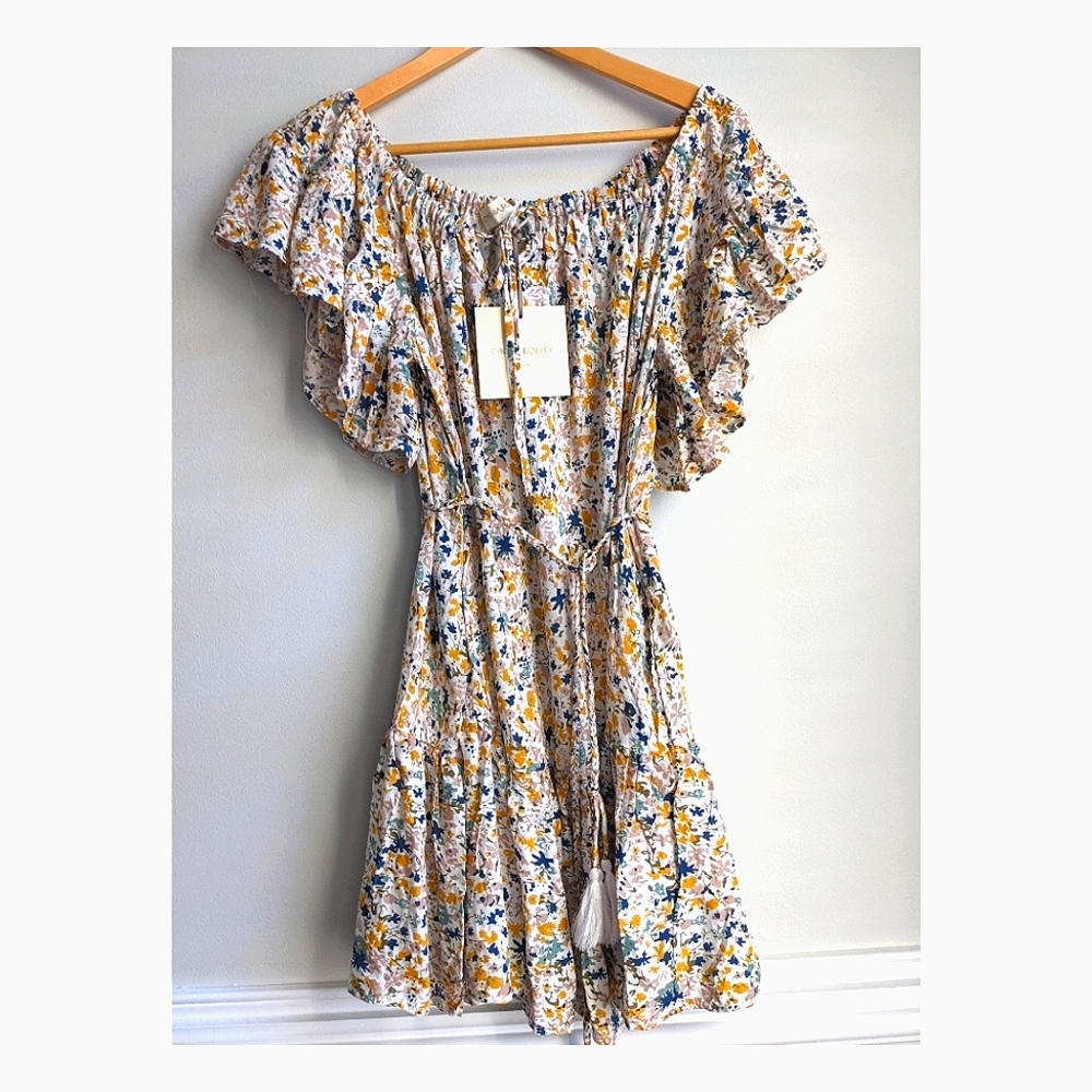 Cynthia Rowley Smock Dress Multicolor Floral Ruffle Mini Dress Sz M